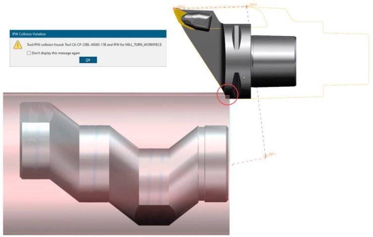 Automatic Turning Tool Holder Collision Shape Creation cho phép tăng độ an toàn của quy trình đối với việc kiểm tra va chạm của đầu kẹp (holder)