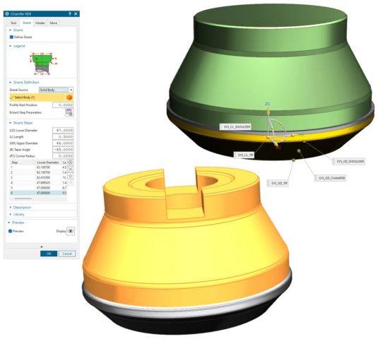 Simplified Shank Creation helps to easily define shank data with multiple stepsand creates a more accurate representation.