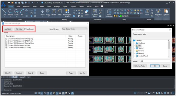 zwcad2024-purge-entire-folder