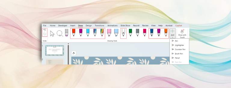 Công cụ Bút mới và Tùy chỉnh tab Draw trong Word, Excel, PowerPoint ...