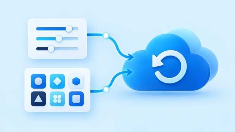 Minh họa sao lưu cài đặt Windows và danh sách ứng dụng khi thay thế thiết bị